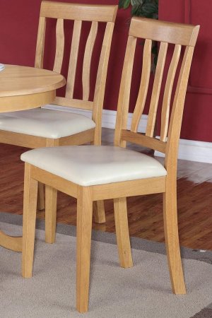 SET OF 6 DINETTE KITCHEN DINING CHAIR WITH LEATHER SEAT IN CAPPUCCINO FINISH, SKU: AC-OAK-LC6