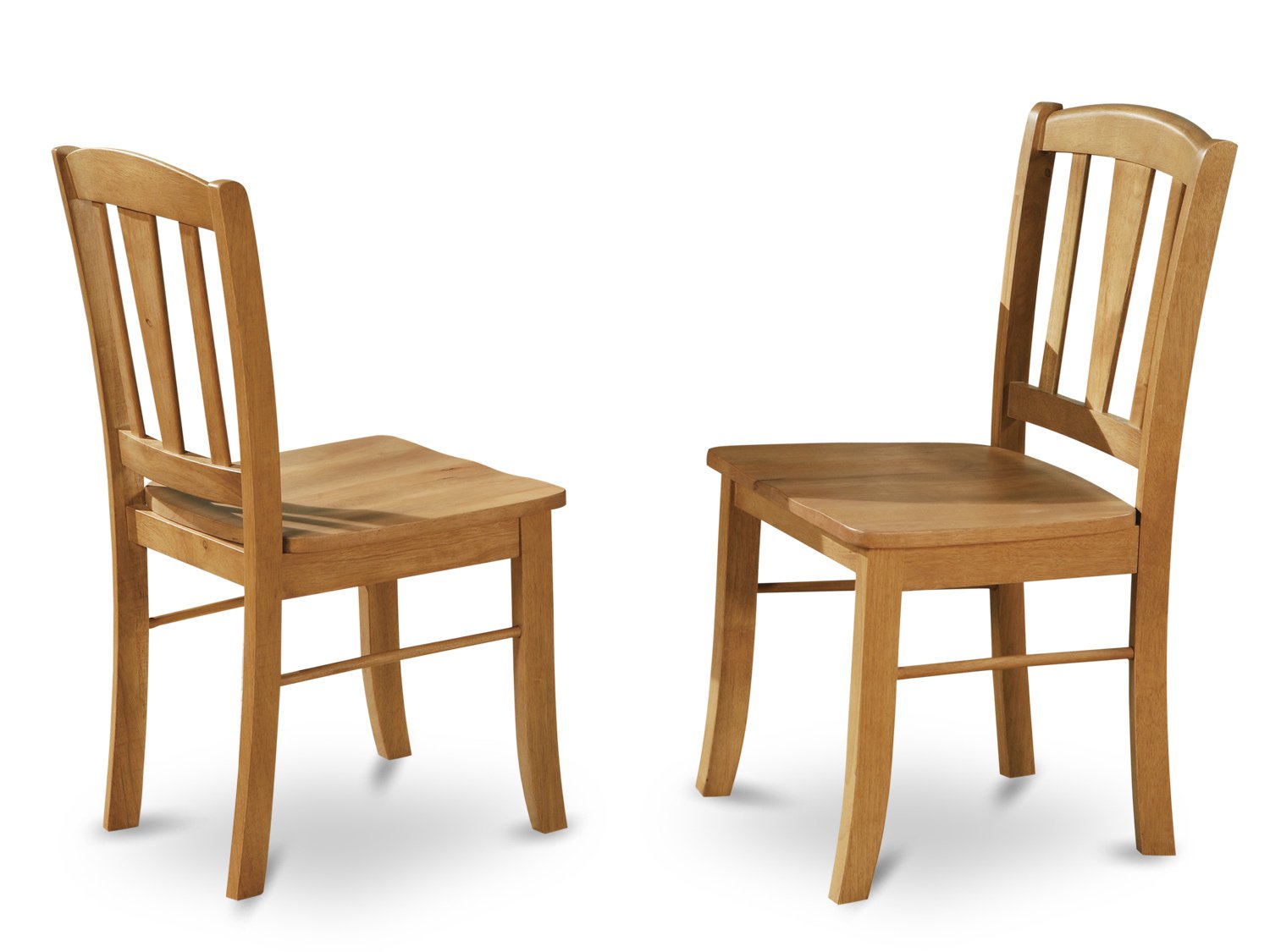 Set of 6 Dublin kitchen dining chairs with plain wood seat in Light Oak