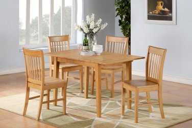 3-PC-Norfolk 32&acirc;��X54" Rectangular table & 2 Wood Seat chairs in OAK Finish. SKU: NOFK3-OAK-W