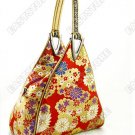 Chic Golden Floral Brocade Handbag