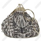 Unique Beaded and Embroidered Triangle Handbag