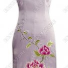 Classical Peony Embroidered Knee-length Cheongsam
