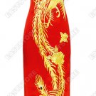 Luxurious Gold Embroidery Phoenix Silk Cheongsam