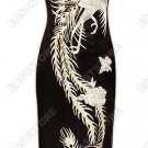 Luxurious Silver Phoenix Embroidered Silk Cheongsam