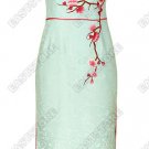Plum Blossom Embroidery Silk Cheongsam
