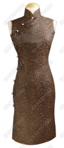 Silk Crape Knee-Length Cheongsam