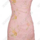 Attractive Embroidered Silk Voile Knee-Length Cheongsam