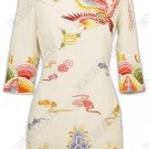 Phoenix and Clouds Embroudered Silk Cheongsam