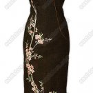 Yulan and Peachblossom Embroidered Silk Crape Cheongsam