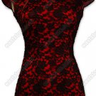 Stylish Rose Patterned Lace Mini Cheongsam