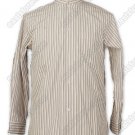 Brown and Lavender Striped Cotton Shirt