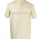 Striped Mandarin Collar Shirt