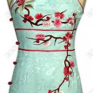 Plum Blossom Embroidered Silk Mini Cheongsam