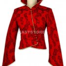 Red Rose Short Style Brocade Jacket