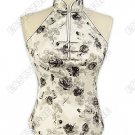 Cool Rose Pattern Silk Blouse