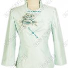 Graceful Peony Embroidery Thai Silk Blouse