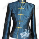 Peony Embroidery Thai Silk Blouse