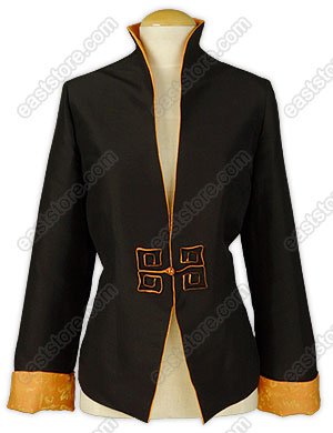 One Button Chinese Silk Jacket
