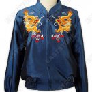 Flying Dragon Embroidered Thai Silk Bomber Jacket