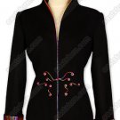 Unique One-Button Closure Silk Velvet Jacket