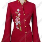 Unique Floral Embroidered Wool Jacket