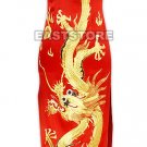 A-one Gold Embroidery Dragon Silk Cheongsam