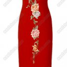 Traditional Peony Embroidered Silk Cheongsam