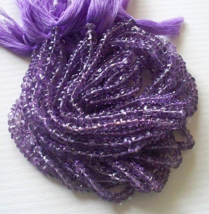 PINK AMETHYST FACETED RONDELLES