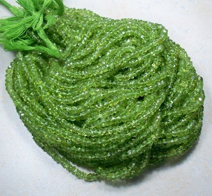 PERIDOT FACETED RONDELLES
