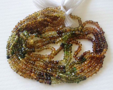BROWN TOURMALINE FACETED RONDELLES