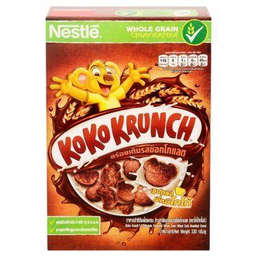 Koko Krunch Chocolate Flavoured Whole Grain Wheat Curls Breakfast Cereal 330g products from Thailand