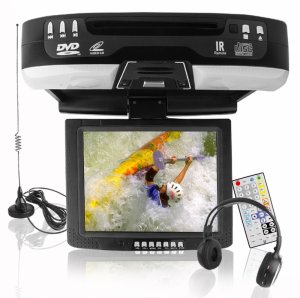 Roof-Mounted 10.4 Inch TFT-LCD Monitor + DVD Player -Black
