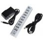 10-Port USB 2.0 Hub with External Power Source (100~240V AC Adapter)
