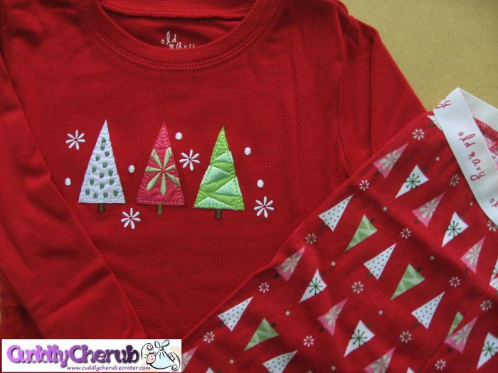 Old Navy Baby Girl Pajamas, Red Christmas