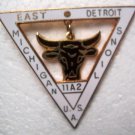 Lions Club Pin Vintage Dangling Bull Detroit Michigan Rare 11A2 Triangle