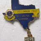 Lions Club Pin Vintage 1980-1981 Bill Melton Gov. Hope Dangle Key dist. 2-x1