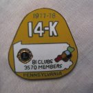Lions Club Pin 1977-1978 Pennsylvania PA 14-K Back Marked R. L. Steward