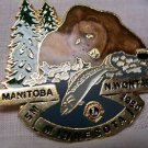 Lions Club Pin Bear Catching Fish Minnesota 1980 Manitoba Wontario  Vintage Rare