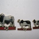 Lions Club Pin Vintage Rare set of 3 Cow's 1980 Snoodgrass Dist. Gov 1979 1980