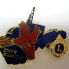 Lions Club Pin Vintage Rare West Virginia 1981 Red Bird Cardinal