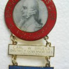 RARE LIONS CLUB PIN 1940-1980 40 YRS  PORTRAIT PICTURE DIST GOV. BRUECK CORTESE