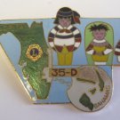 Lions Club Pin  Florida Bahamas 35-D map Vintage Rare