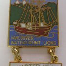 Lions Club Pin Vintage Rare Vancouver Waterfront Charter Year 1975 Boat Water
