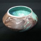 Art Pottery Bowl Dish Color Swirls Indian Store Kansas Brown Green