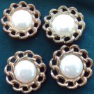 Vintage Faux Pearl & Chain Design Button Set