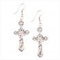 SILVER-TONE CRUCIFIX EARRINGS