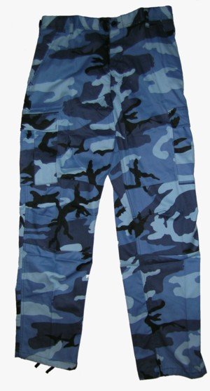 Military Fatigues (BDU's) Sky Blue Camo Pants Small Regular