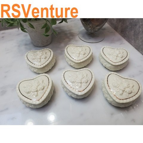 Heart Shaped Porcelain Jewelry Boxes Party Favors