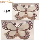 TWO Vintage Costume Butterfly Brooch Pins