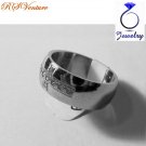 Titanium Ring with Rhinestones Size 8